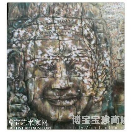 灿烂的笑---吴哥的微笑 国画神佛罗汉 叶建军作品 类别: 国画神佛罗汉